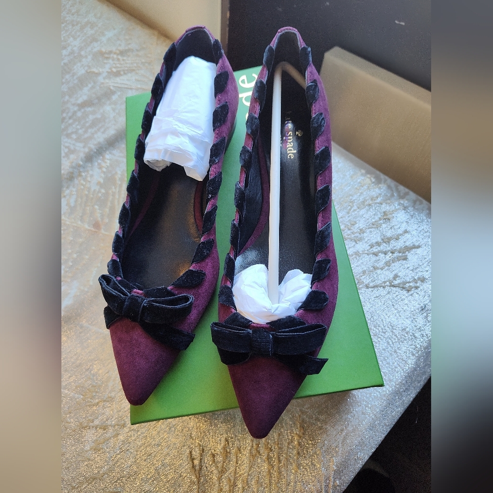 Kate Spade Kalani Flats Deep Cherry Burgundy, Size 8.5